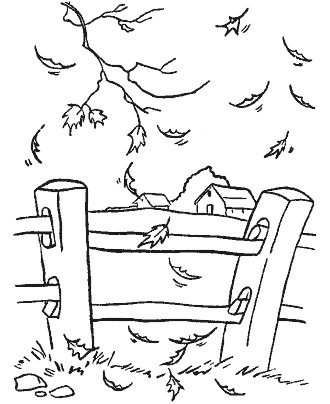 autumn fall coloring page
