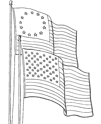 american flags coloring page