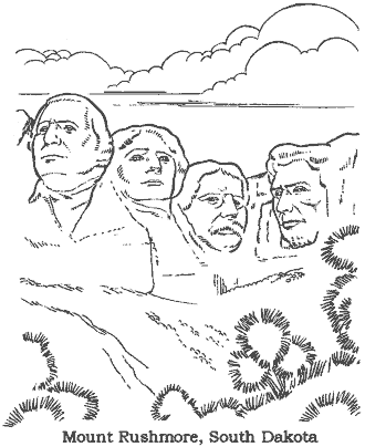 Mount Rushmore coloring page